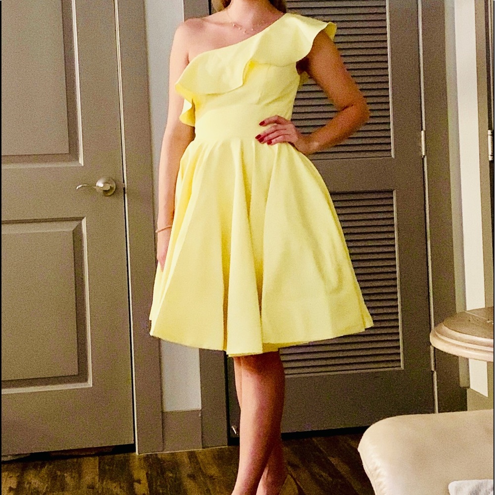 Yellow cocktail dress